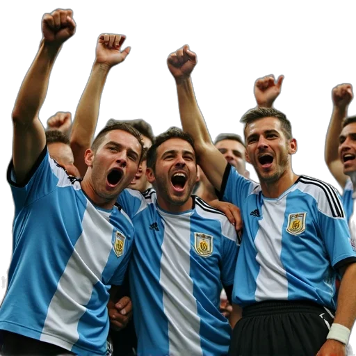 argentines, celebrate, their, win transparent PNG cut-out