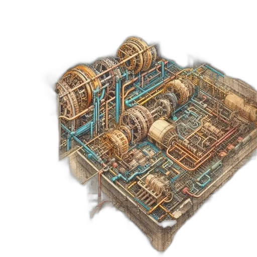 building, concept art, 3d render, intricate transparent PNG cut-out