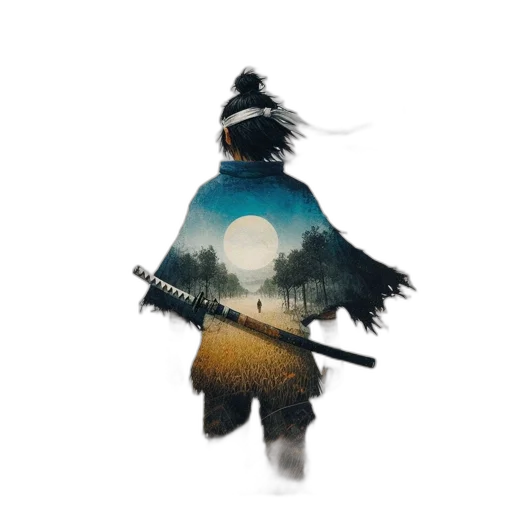 hat, jacket, mask, sword transparent PNG cut-out