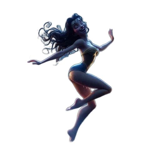 creature, dress, hair, concept art transparent PNG cut-out