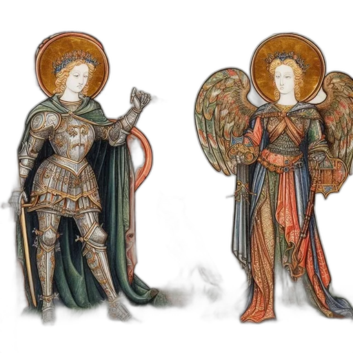 concept art, fantasy art, golden, two transparent PNG cut-out