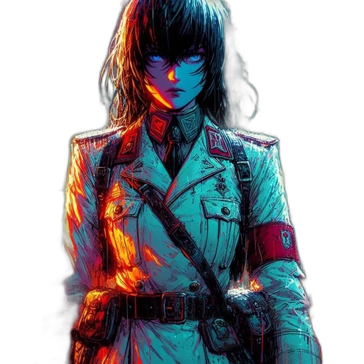 jacket, weapon, face, sword transparent PNG cut-out