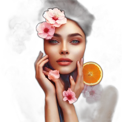 jewelry, face, photorealistic, oil painting transparent PNG cut-out