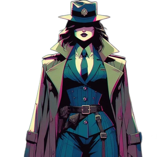 jacket, staff, hat, weapon transparent PNG cut-out