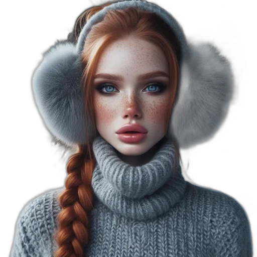 face, jacket, hat, hair transparent PNG cut-out