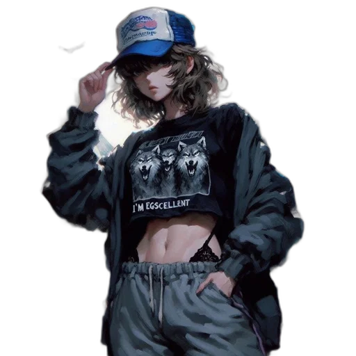jacket, hat, face, hair transparent PNG cut-out