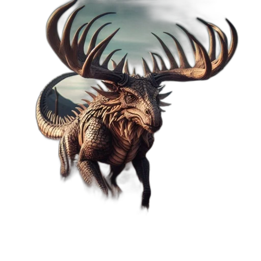 animal, creature, dragon, crown transparent PNG cut-out
