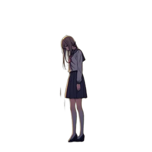 dress, jacket, hair, creature transparent PNG cut-out