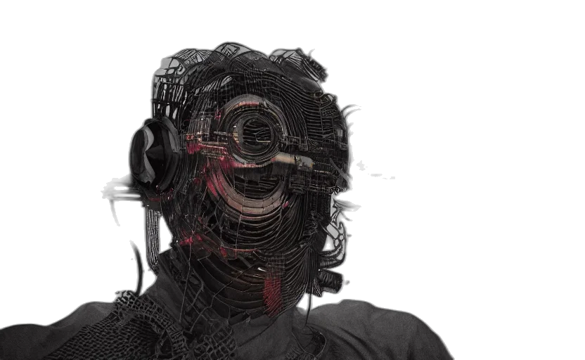 mask, robot, face, cyberpunk transparent PNG cut-out