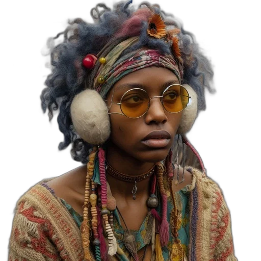 jewelry, face, hat, staff transparent PNG cut-out