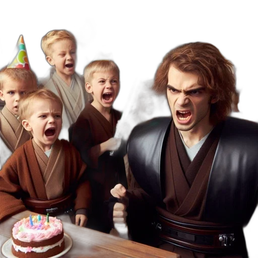 photorealistic, jedi-costumed, kids, surround transparent PNG cut-out