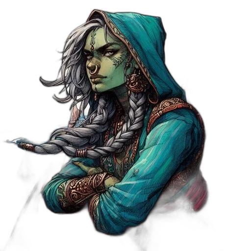 face, fantasy art, concept art, comic book art transparent PNG cut-out