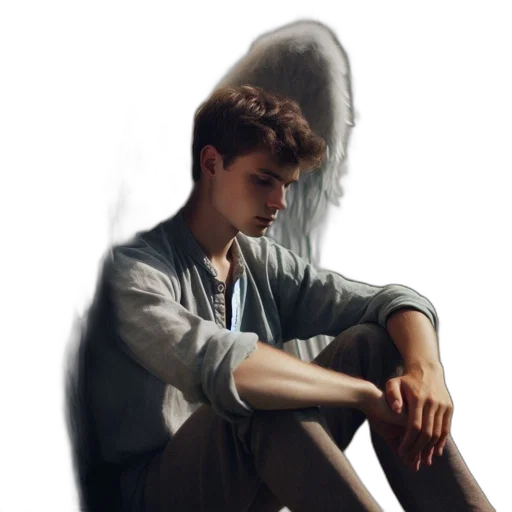 jacket, umbrella, creature, face transparent PNG cut-out