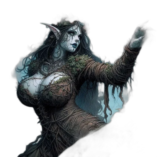 dress, dragon, creature, staff transparent PNG cut-out