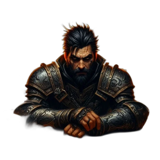 face, sword, dragon, staff transparent PNG cut-out