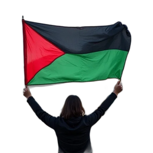 person, holding, flag, red transparent PNG cut-out