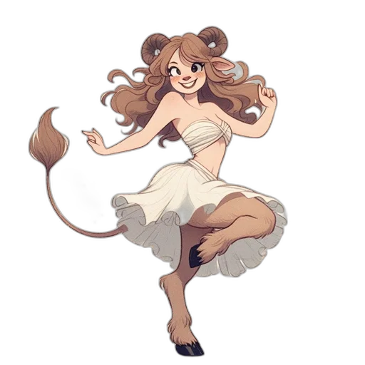 dress, staff, hair, creature transparent PNG cut-out