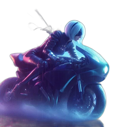 jacket, robot, concept art, vaporwave transparent PNG cut-out
