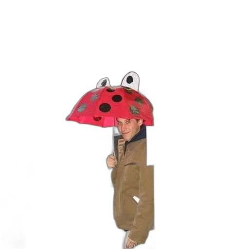 umbrella, hat, jacket, creature transparent PNG cut-out