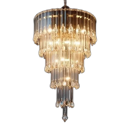 3d render, modern, chandelier, sleek transparent PNG cut-out