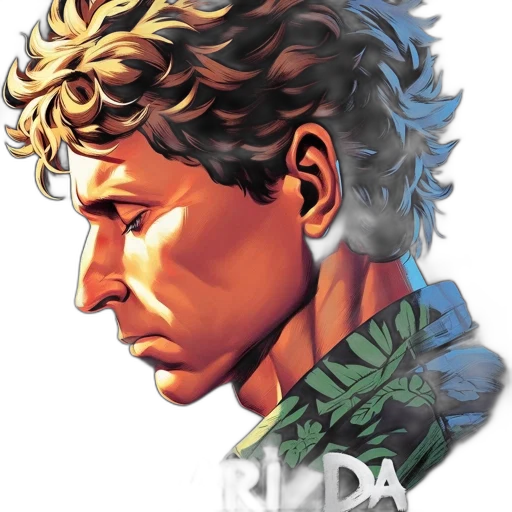 face, jacket, comic book art, concept art transparent PNG cut-out