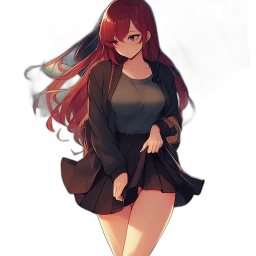 dress, jacket, staff, creature transparent PNG cut-out