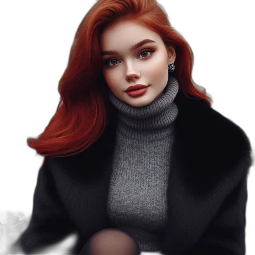 jacket, hair, face, dress transparent PNG cut-out