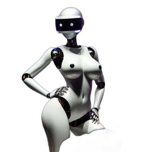 robot, concept art, 3d render, cyberpunk transparent PNG cut-out
