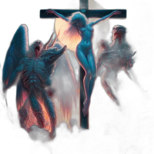 concept art, fantasy art, watercolor, pixel art transparent PNG cut-out