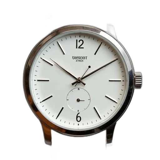 tiscot, watch, white, leather transparent PNG cut-out