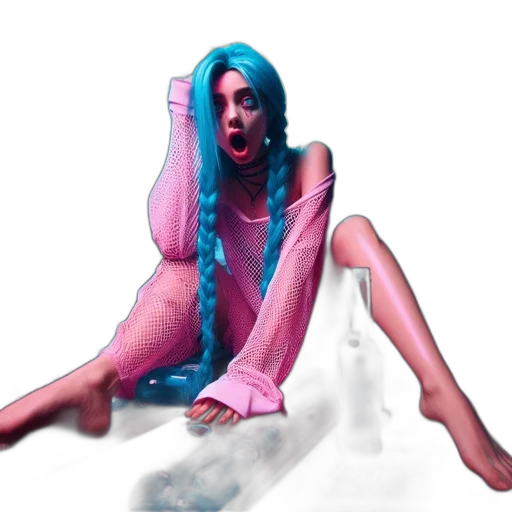 dress, creature, concept art, vaporwave transparent PNG cut-out
