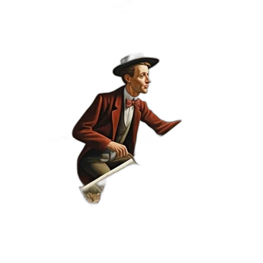 hat, jacket, staff, shoes transparent PNG cut-out