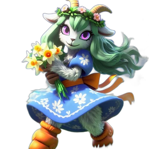 staff, flower, dragon, fantasy art transparent PNG cut-out