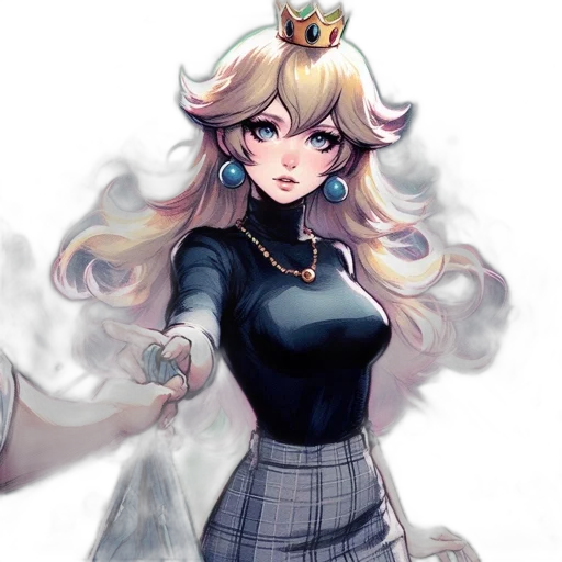 crown, dress, staff, fantasy art transparent PNG cut-out