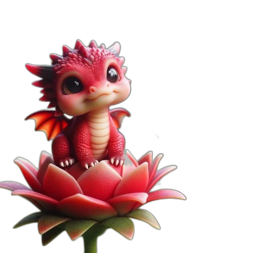 dragon, creature, flower, 3d render transparent PNG cut-out