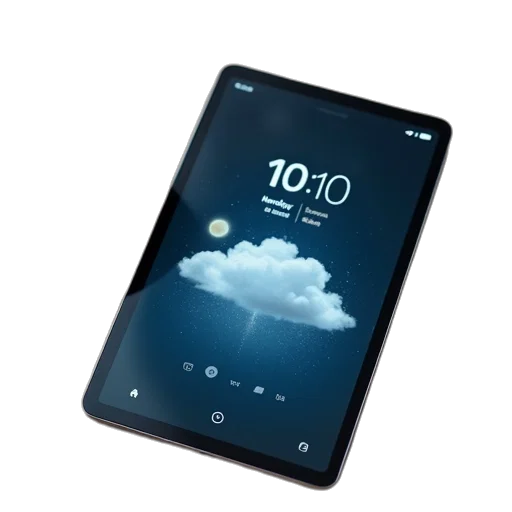 tablet, weather, screen, top transparent PNG cut-out