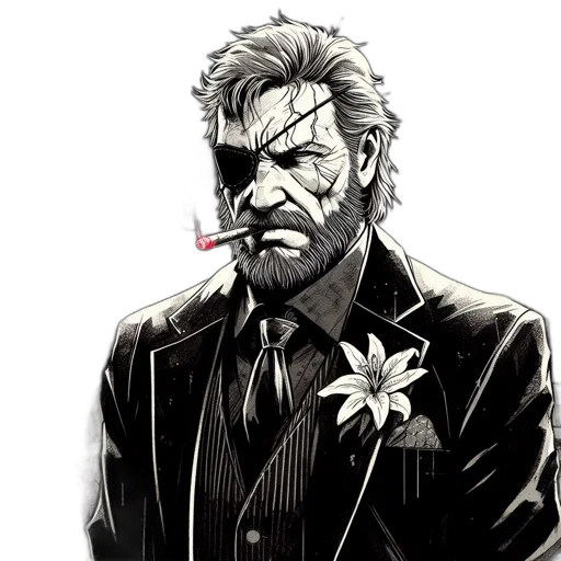 staff, face, jacket, weapon transparent PNG cut-out