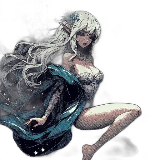 dress, fantasy art, comic book art, concept art transparent PNG cut-out