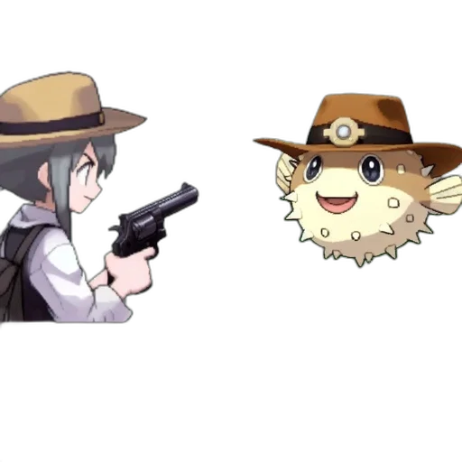 weapon, hat, animal, anime transparent PNG cut-out