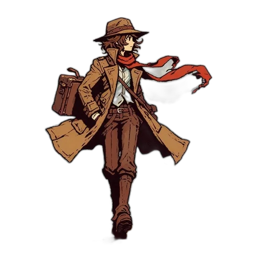 jacket, staff, hat, concept art transparent PNG cut-out