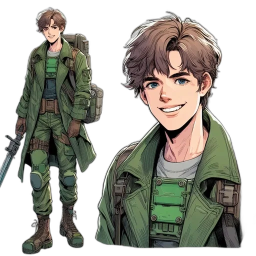 jacket, concept art, pixel art, comic book art transparent PNG cut-out