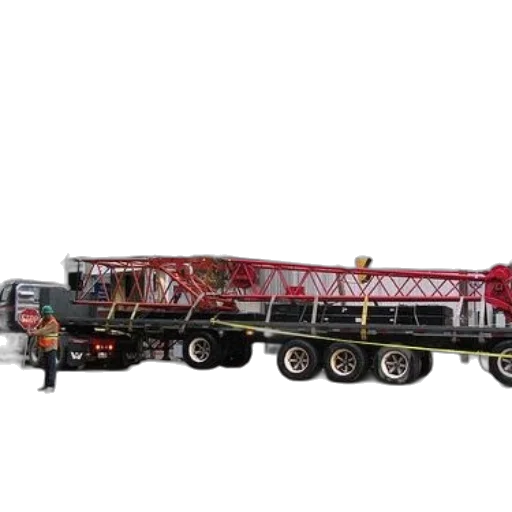 3d render, large, red, crane transparent PNG cut-out