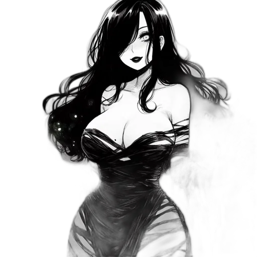 dress, mask, creature, comic book art transparent PNG cut-out