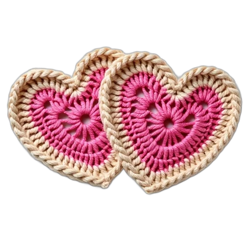 jewelry, flower, two, crocheted transparent PNG cut-out