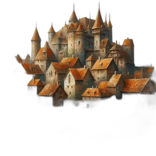 building, crown, dragon, staff transparent PNG cut-out