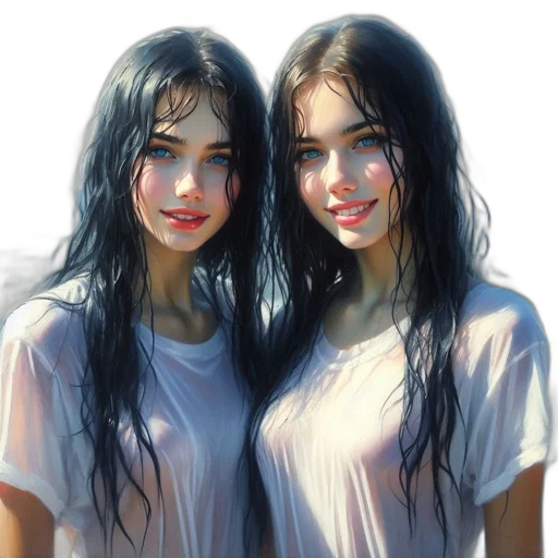 jewelry, face, hair, photorealistic transparent PNG cut-out