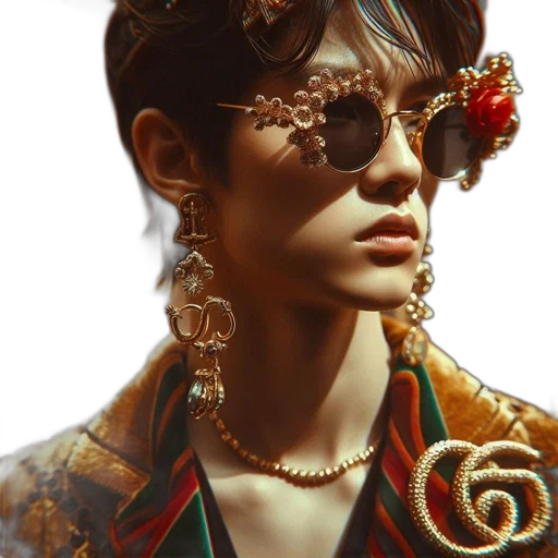jewelry, face, crown, jacket transparent PNG cut-out