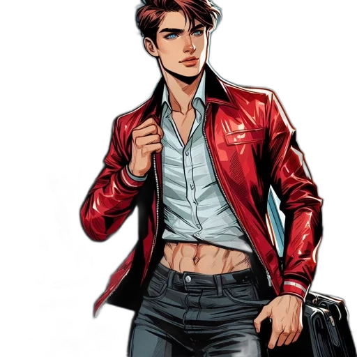 jacket, comic book art, concept art, cartoon transparent PNG cut-out