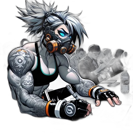 robot, mask, cyberpunk, concept art transparent PNG cut-out