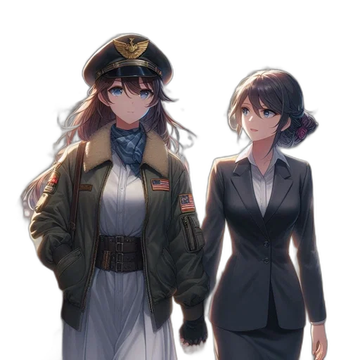 jacket, hat, staff, weapon transparent PNG cut-out